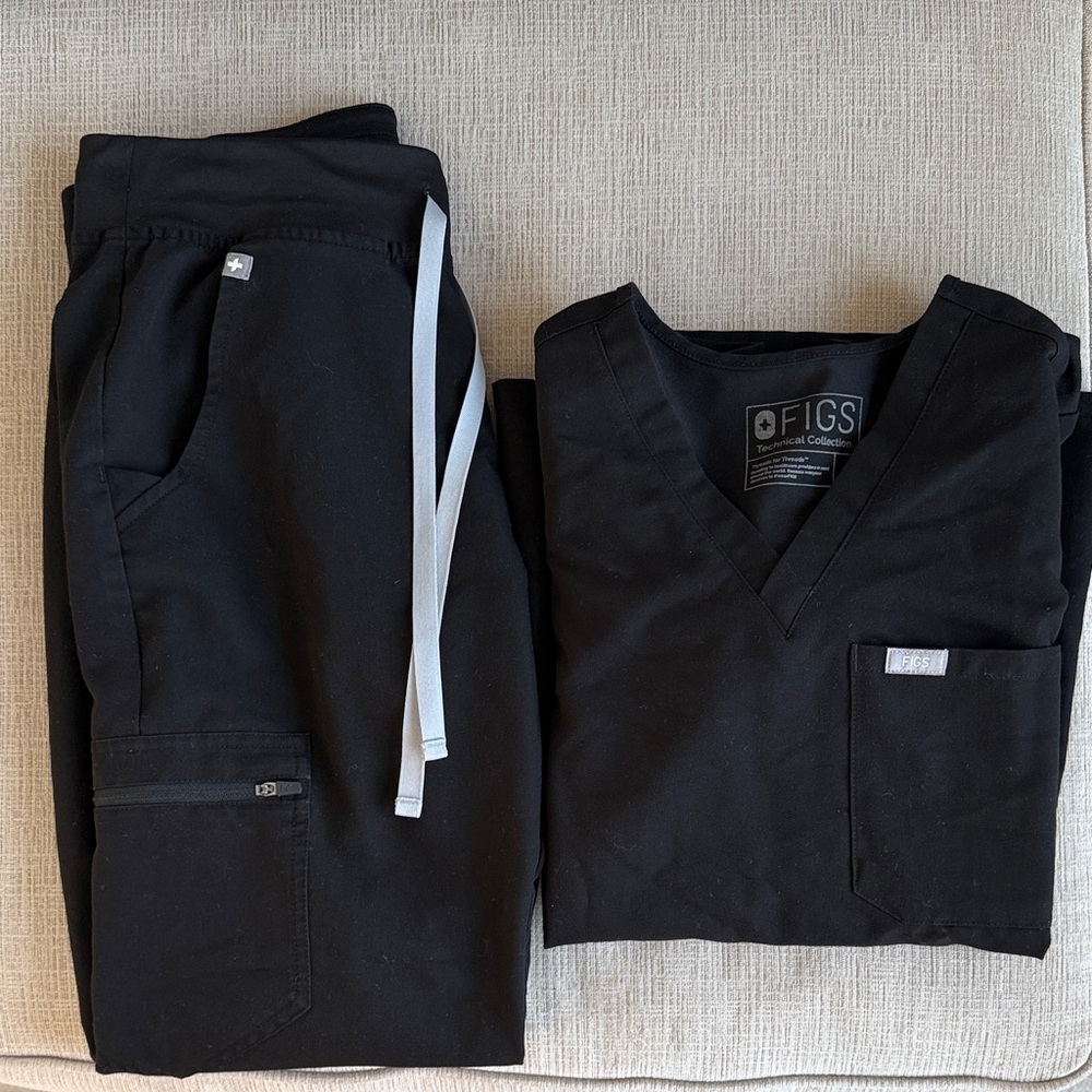 Figs Jet Black Medical Scrub Set